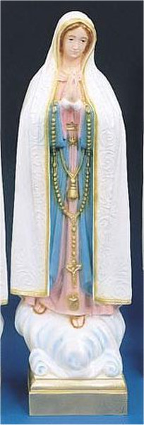 Our Lady Of Fatima Sculpture Colored Yard Art